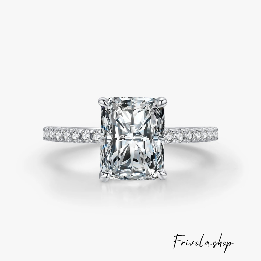 Valery - Silver Rectangle Zircon Ring