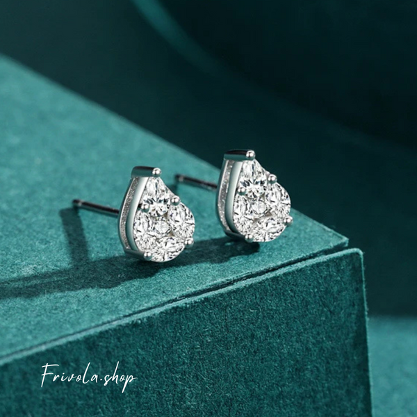 Saré - Silver Zircon Drop ear studs