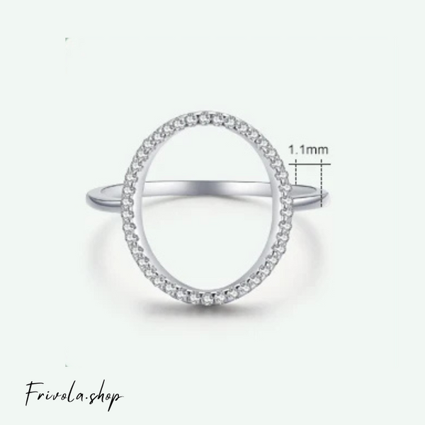 Ciana - Silver Zircon Circle O Ring