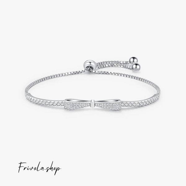 Levine - Bow Silver Zircon Bracelet