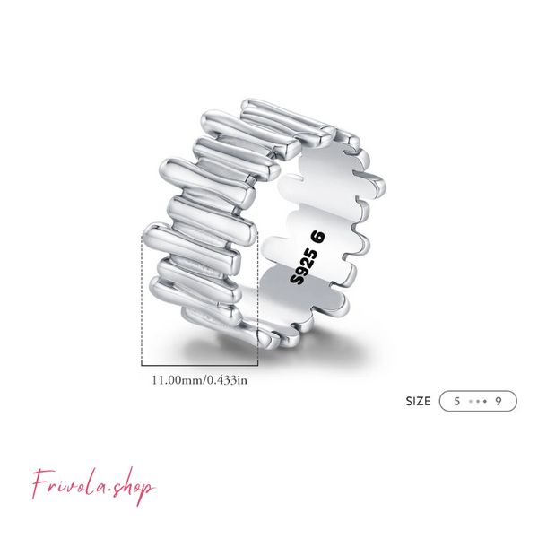 Drew - Organic shaped Silver Ring