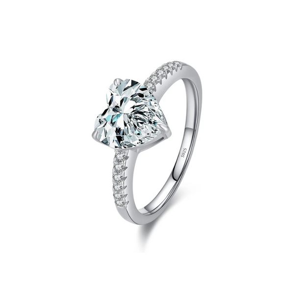Lovee - Silver Heart Zircon Ring