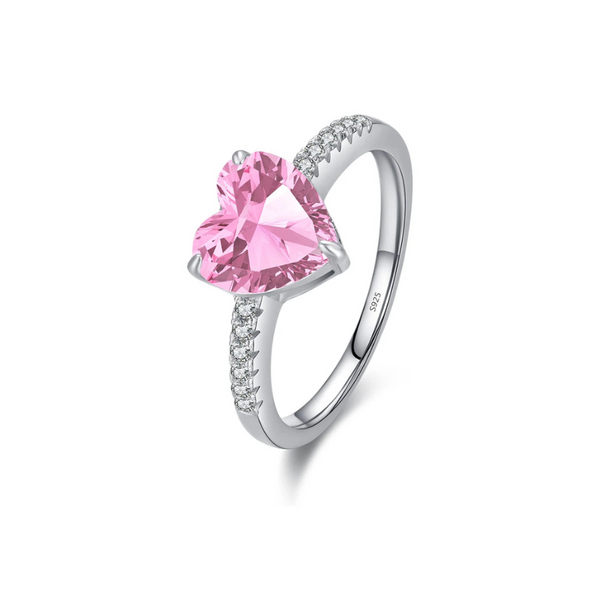 Lovee - Silver Heart Zircon Ring