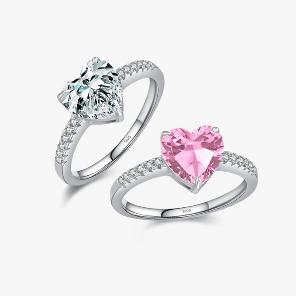 Lovee - Silver Heart Zircon Ring