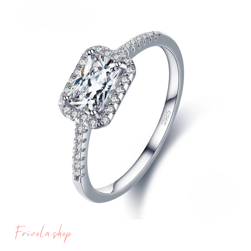Jensa - Rectangle Zircon Ring Sterling Silver