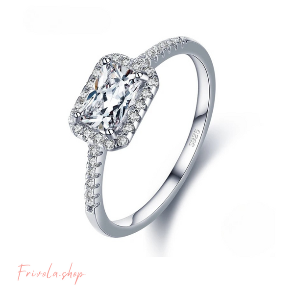 Jensa - Rectangle Zircon Ring Sterling Silver