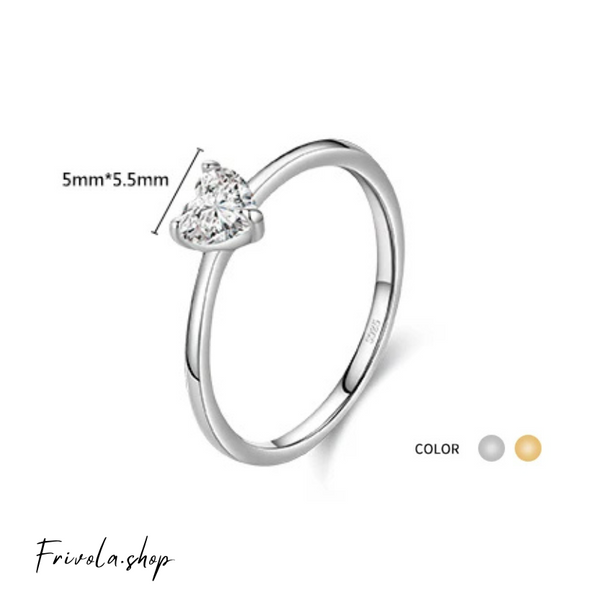 May- Sterling Silver Zircon Heart Ring