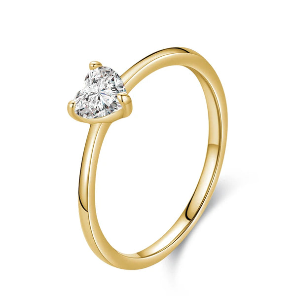 May- Sterling Silver Zircon Heart Ring