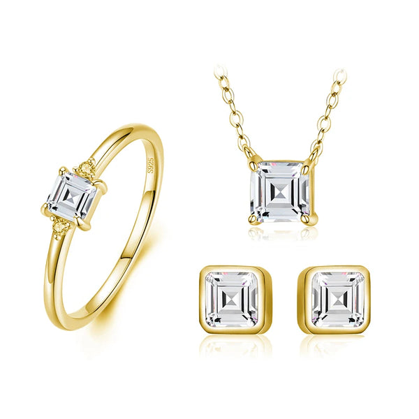 Brianne - Silver Zircon Jewelry Set