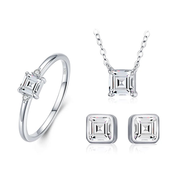 Brianne - Silver Zircon Jewelry Set