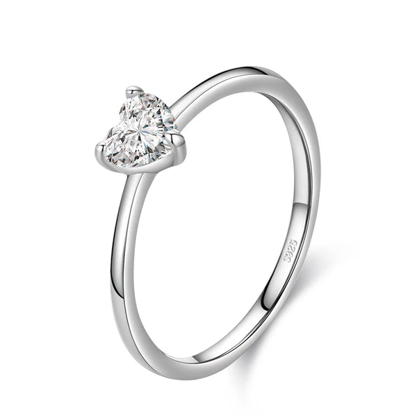 May- Sterling Silver Zircon Heart Ring