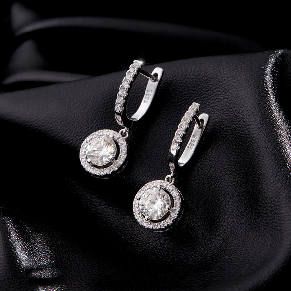 Kyra - Silver Moissanite Earrings