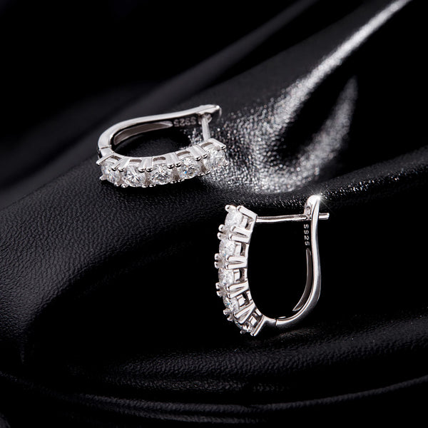 Milene - Silver Moissanite Earrings
