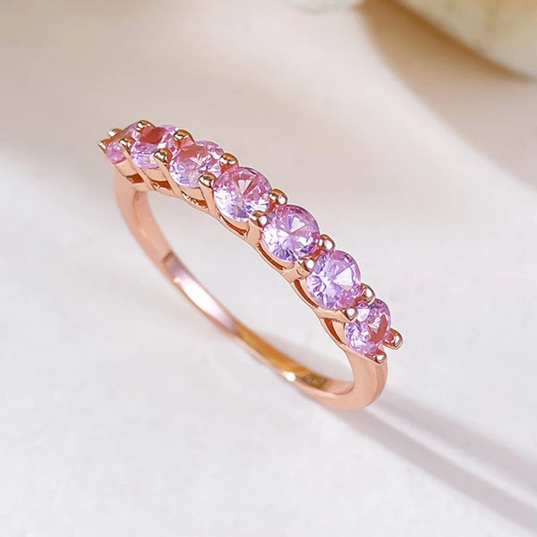 Anaïs - Silver Rose Gold plated Pink Sapphire Ring