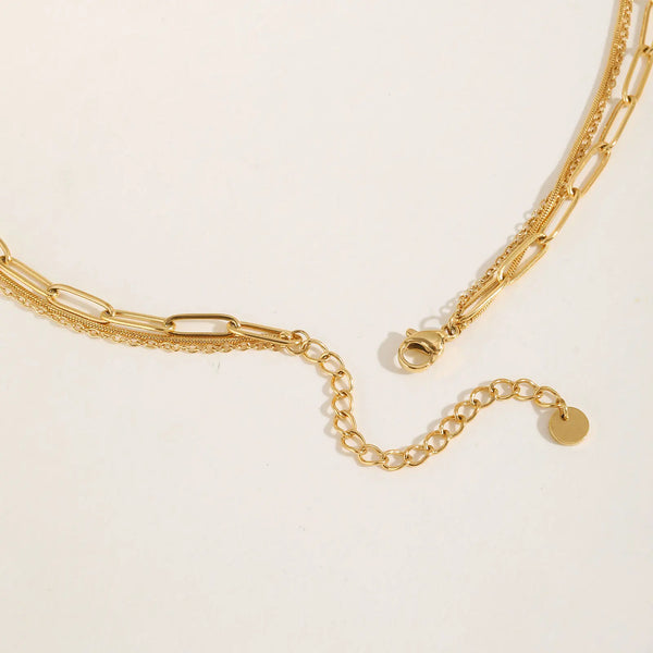 Golden Layers – Set of 3 Steel Goldplated Necklaces