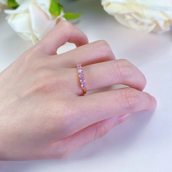 Anaïs - Silver Rose Gold plated Pink Sapphire Ring