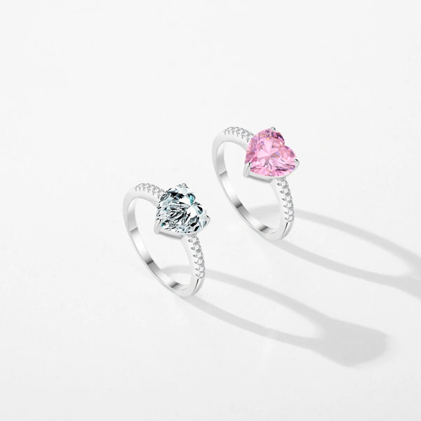 Lovee - Silver Heart Zircon Ring