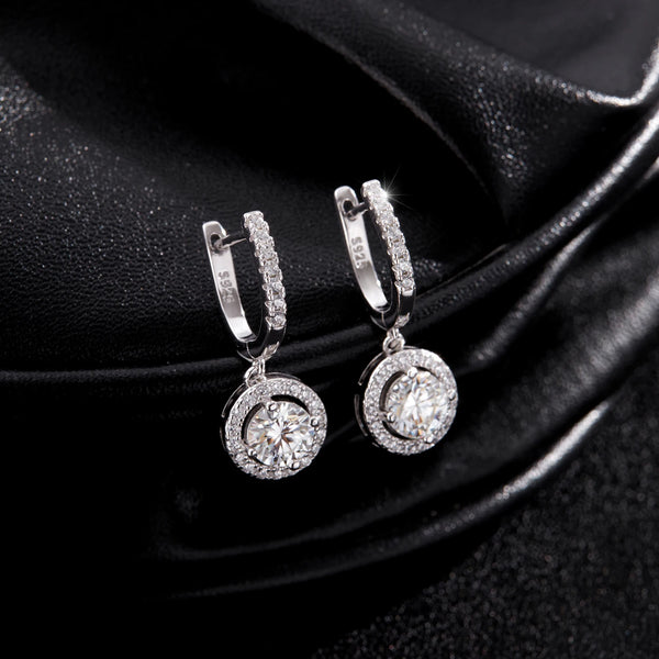 Kyra - Silver Moissanite Earrings