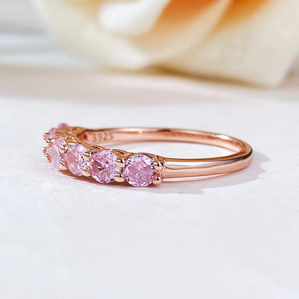 Anaïs - Silver Rose Gold plated Pink Sapphire Ring
