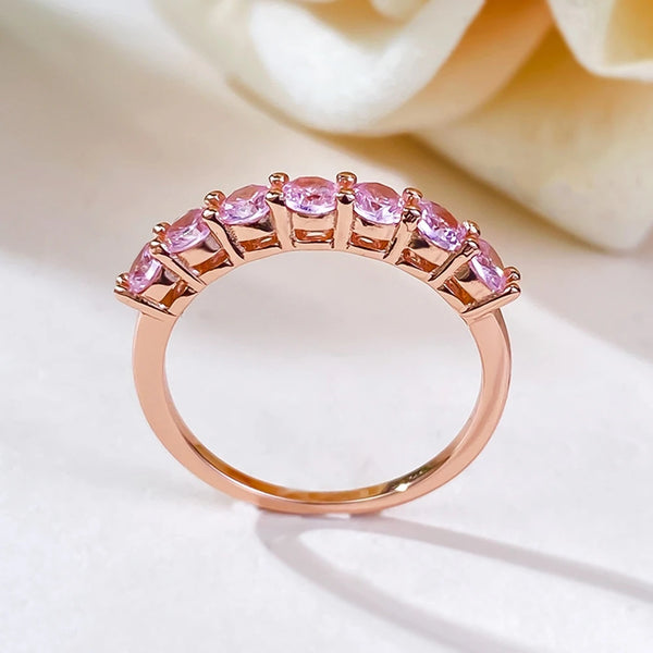 Anaïs - Silver Rose Gold plated Pink Sapphire Ring