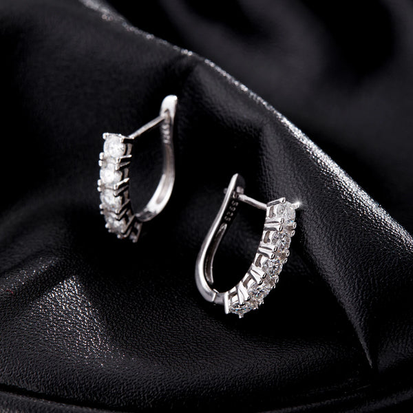 Milene - Silver Moissanite Earrings