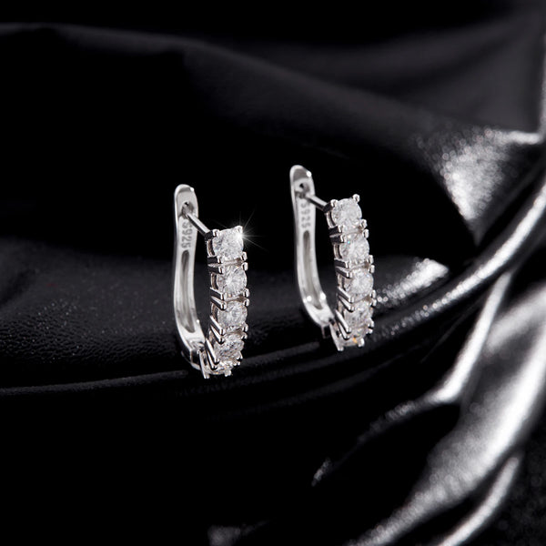 Milene - Silver Moissanite Earrings