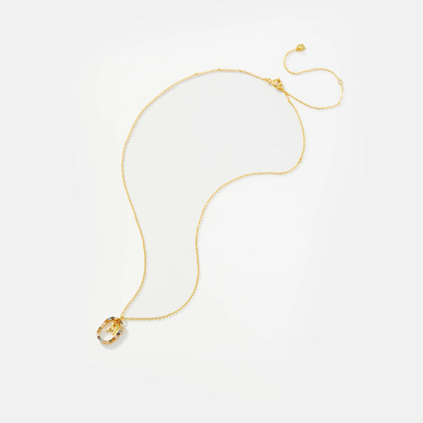 Nova - Colorful Zircon 18K Goldplated Silver Initial Necklace