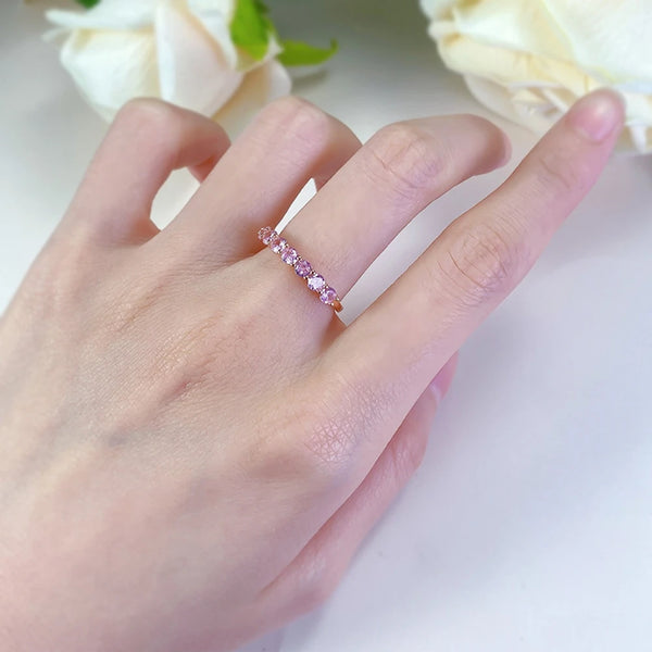 Anaïs - Silver Rose Gold plated Pink Sapphire Ring