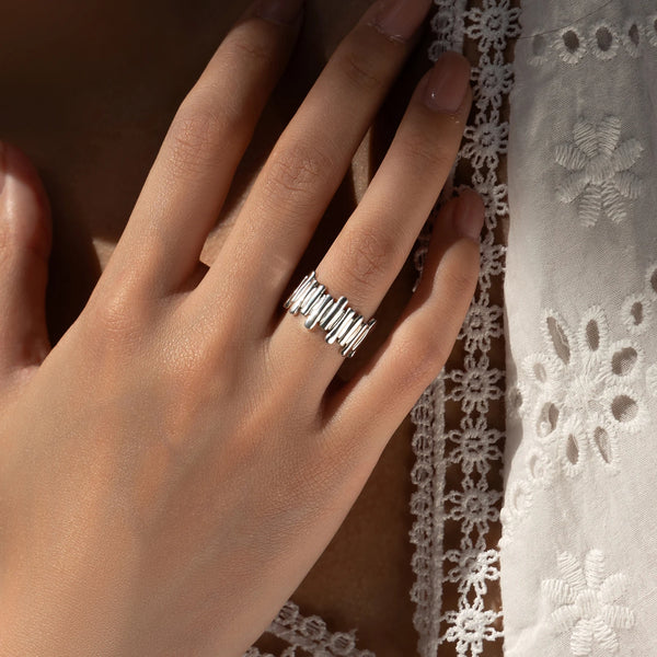 Drew - Organic shaped Silver Ring