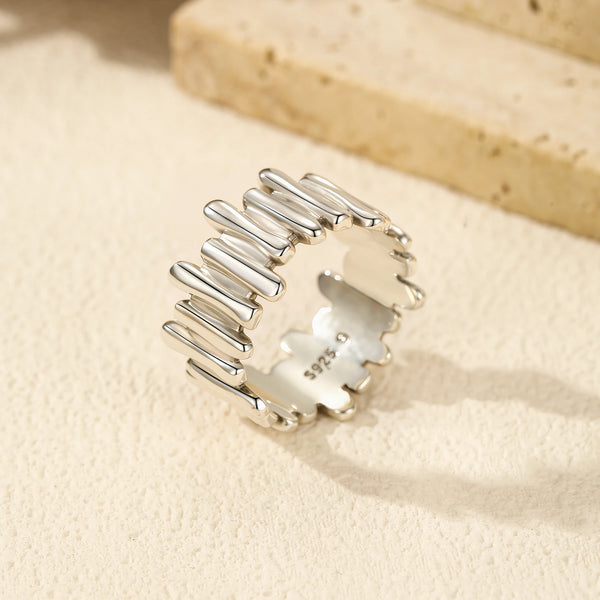 Drew - Organic shaped Silver Ring
