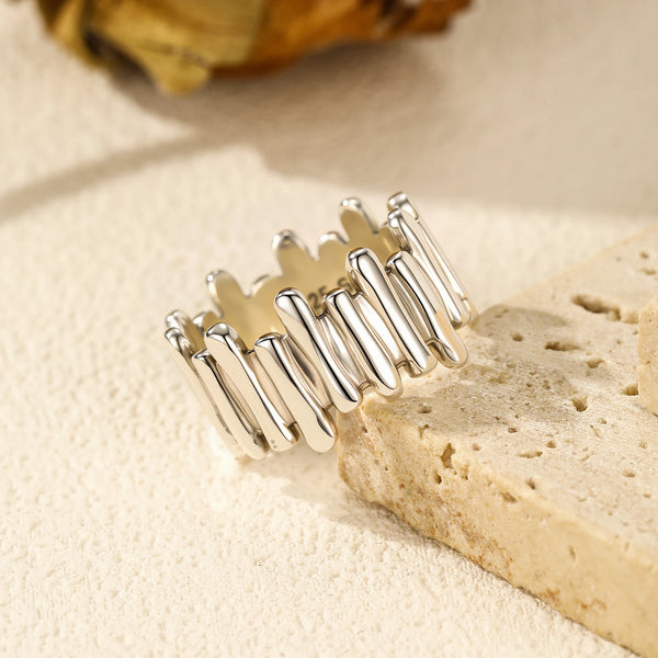 Drew - Organic shaped Silver Ring